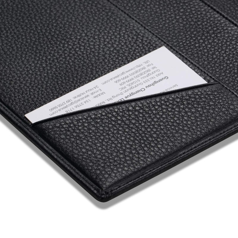 HISCOW Leather Junior Padfolio for Men & Women with Pen Loop, Italian Calfskin, Business Portfolio Notebook Folder (Pebbled Black) - Image 5